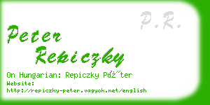 peter repiczky business card
